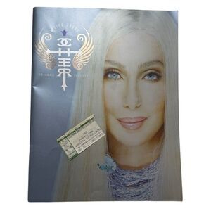 Cher Living Proof Farewell Tour Program July 2003 Photo Book 12” X 16” & Ticket